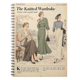Carnet Pages de magazine de mode vintage, style antique