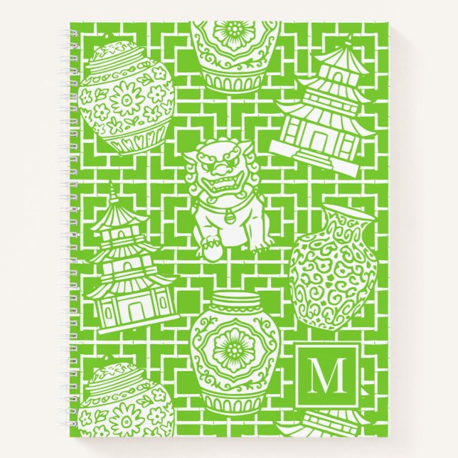 Carnet Pagode de Chinoiserie – Jardin Asien Prépa Lime (Devant)