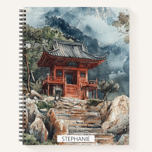 Carnet Pagode de la Montagne Cramoisie Lavis (2) (Devant)
