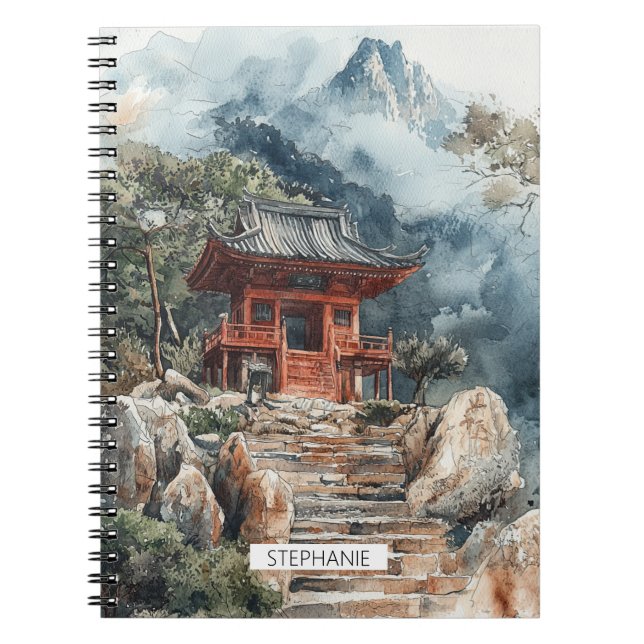 Carnet Pagode de la Montagne Cramoisie Lavis (2) (Devant)