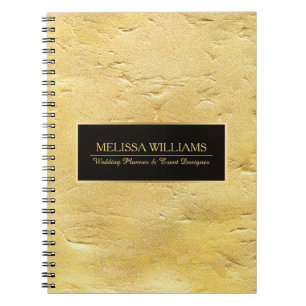 Carnet Pail Gold Texture Imprimer Accent noir