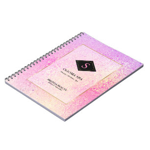 Carnet Pail pink and yellow iridescent glass texture