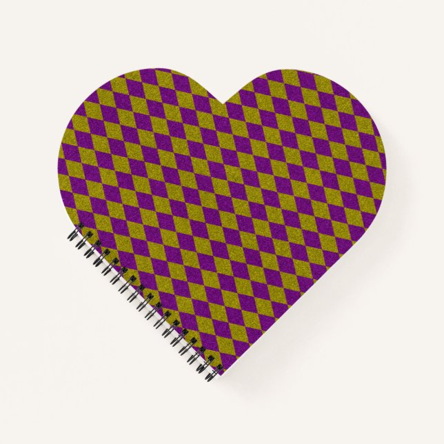 Carnet Pailleté de diamant violet et or (Devant)