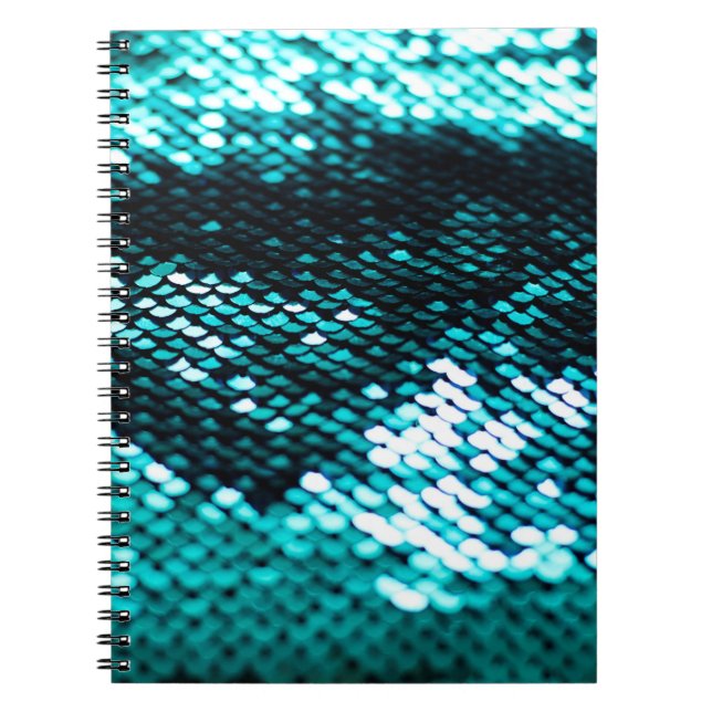 Carnet Paillette vert foncé texture brillante (Devant)