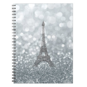 Carnet Paillettes d'Argent Étincelles Paris Tour Eiffel G