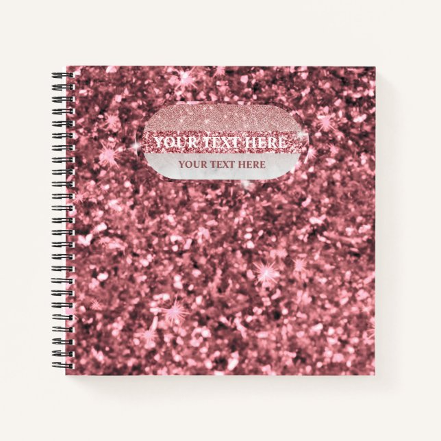 Carnet Paillettes de rose gold foncé (Devant)