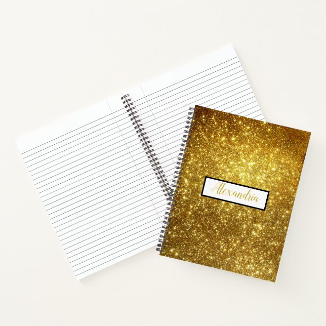 Carnet Paillettes dorées scintillantes (Intérieur)