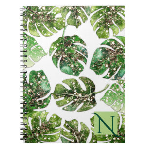 Carnet Paillettes dorées scintillement glamour feuilles t