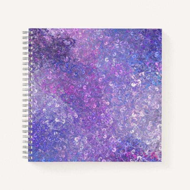 Carnet Paillettes rose et violet Bling  (Devant)