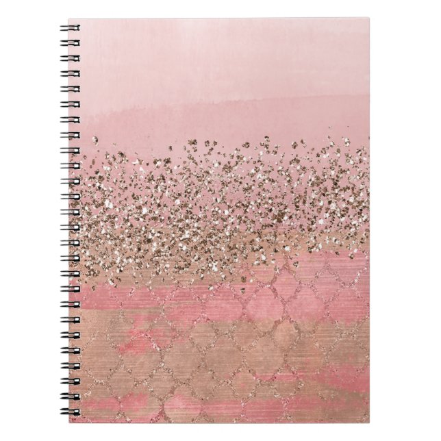 Carnet Paillettes Rose Foncé Princesse Indienne Marocaine (Devant)