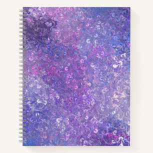 Carnet Paillettes roses et violettes brillantes 