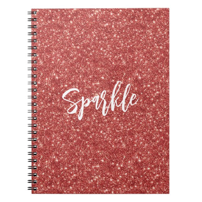 Carnet Paillettes rouge scintillant   (Devant)