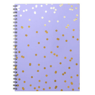 Carnet Paillettes violettes et orées Points de confettis 