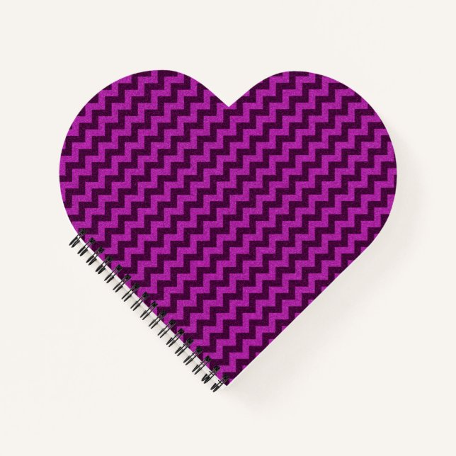 Carnet Paillettes Zig Zag Violet (Devant)