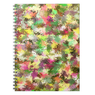 Carnet Paint Splatter Automne Couleur Feuilles Abstraits