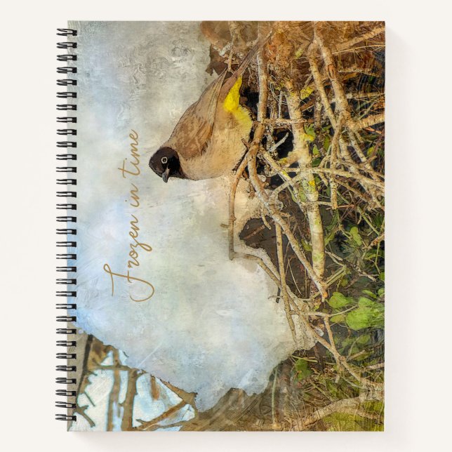 Carnet Painterly Style Winter Bird With Customizable Text (Devant)