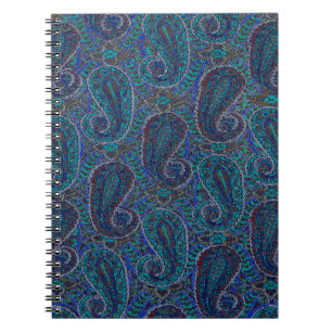 Carnet Paisley Bleu Indien Boho Classique Vintage