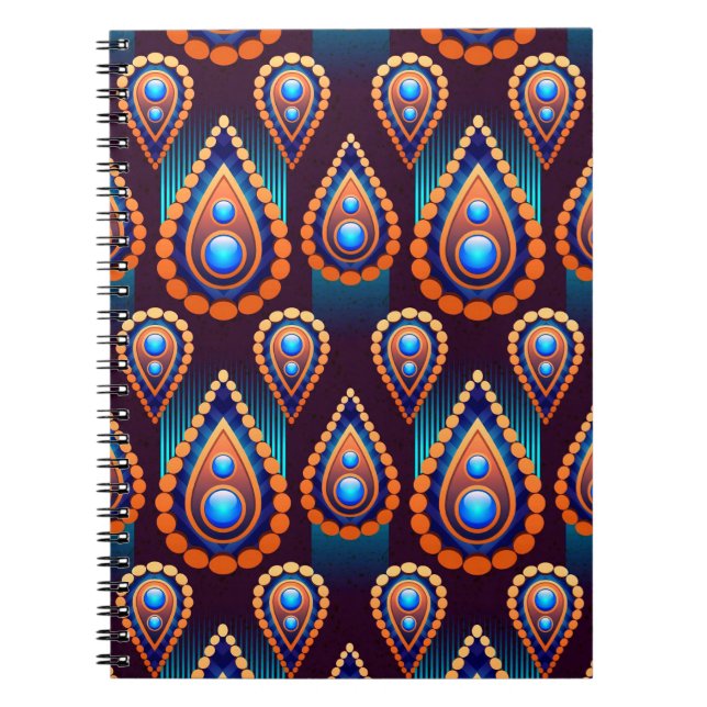 Carnet Paisley Comme Motif de bijoux coloré (Devant)