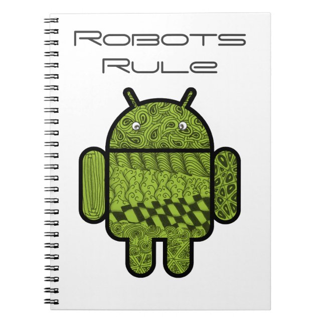 Carnet Paisley Doodle Character pour le robot Android™ (Devant)