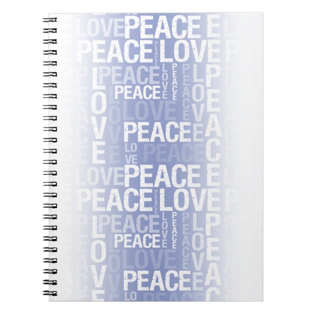 Carnet Paix Amour Blanc Violet (Devant)