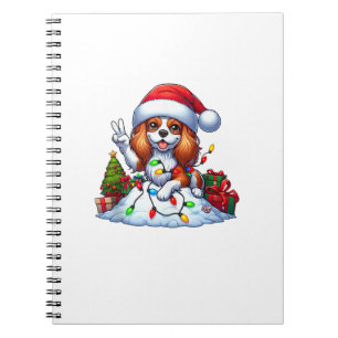 Carnet Paix main Cavalier Roi Charles Spaniel Noël
