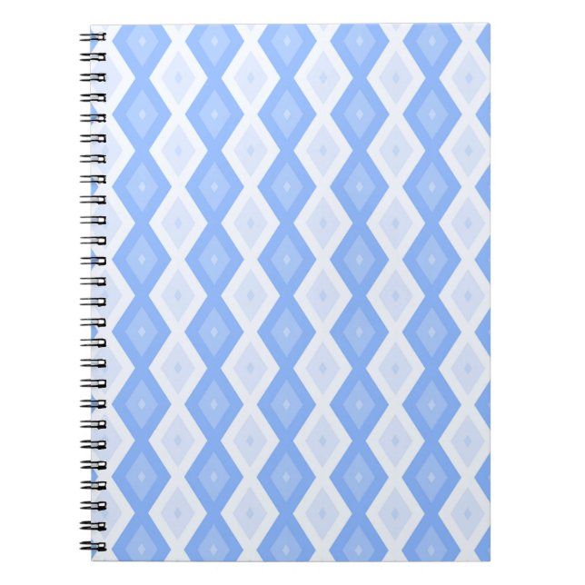 Carnet Pale blue diamond pattern (Devant)