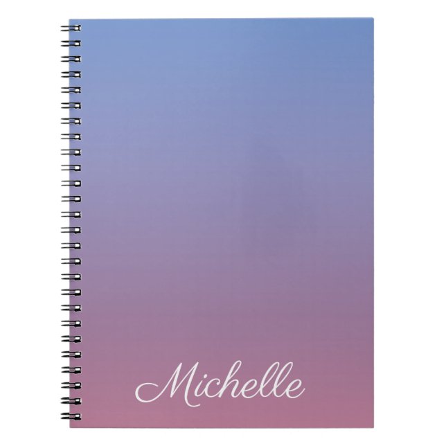 Carnet Pale rose et bleu dégradé ombre (Devant)