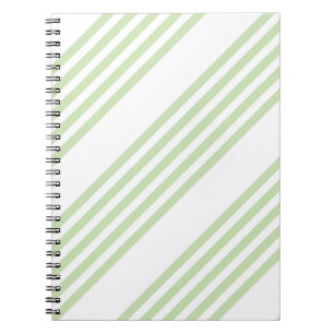 Carnet Pale vert et blanc cinq bandes motif