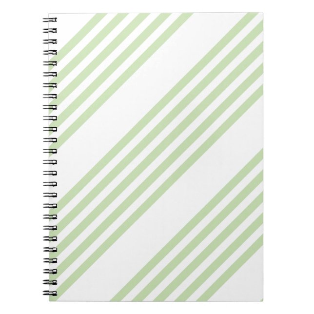 Carnet Pale vert et blanc cinq bandes motif (Devant)