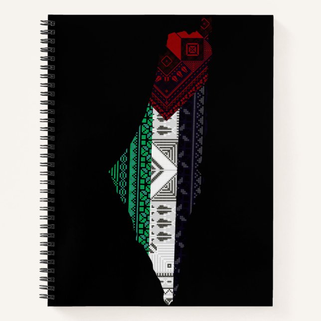 Carnet Palestine Broderie tatreez drapeau Motif gratuit (Devant)