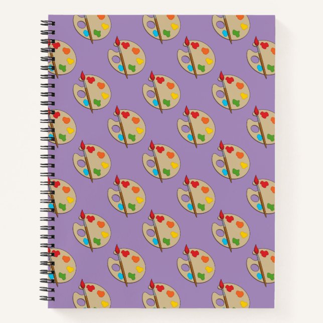 Carnet Palette Artiste avec pinceau (Devant)