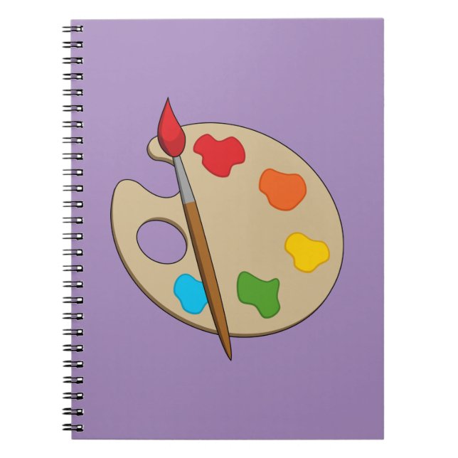 Carnet Palette Artiste avec pinceau (Devant)
