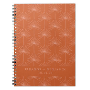 Carnet Palm Leaf Botanique Brûlé Orange Mariage Personnal