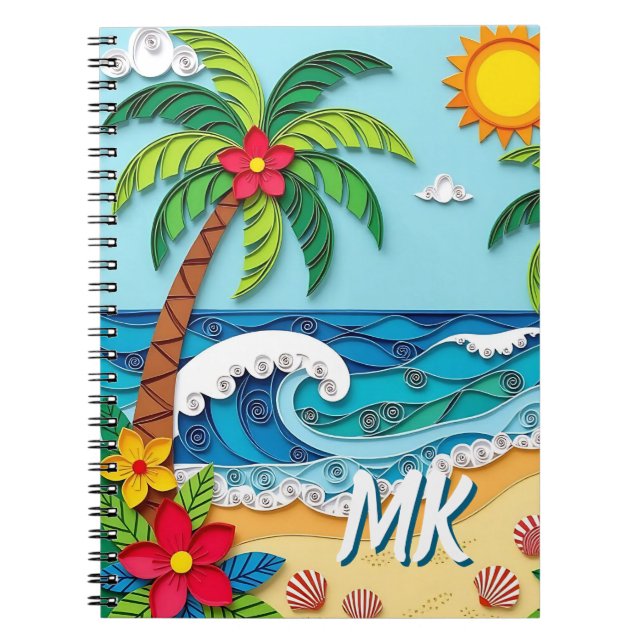 Carnet Palm Trees on the Beach Personalized (Devant)