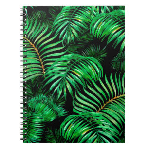 Carnet Palm vert feuille motif