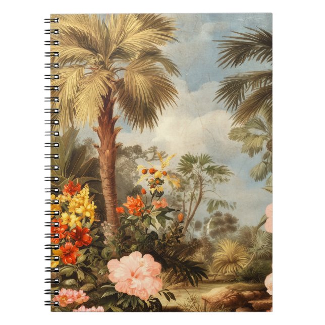 Carnet Palmier Botanique Tropical Vintage (Devant)