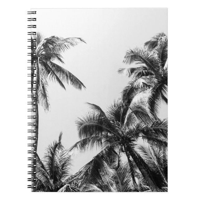 Carnet Palmier Feuille Noir Blanc (Devant)