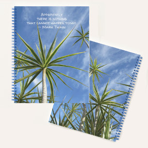 Carnet Palmier tropical contre ciel bleu