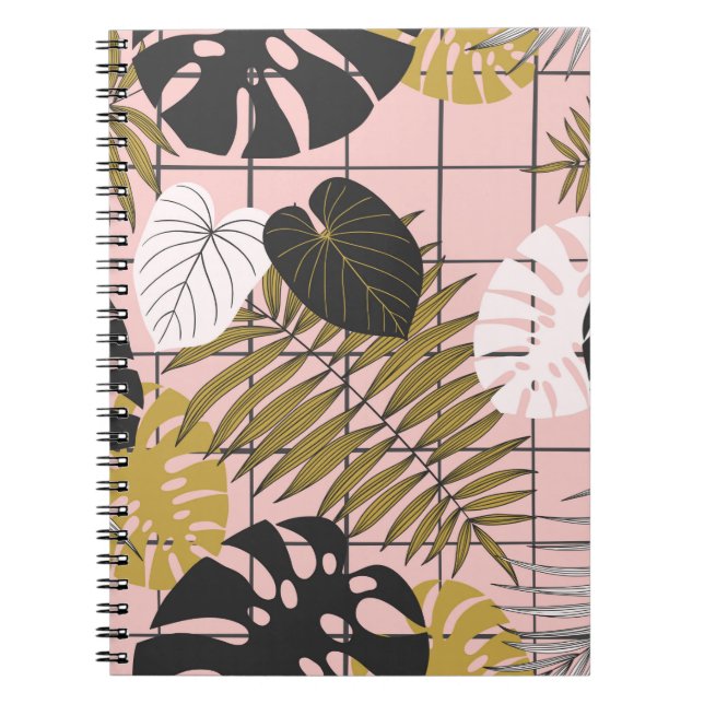 Carnet Palmier tropical feuille motif (Devant)