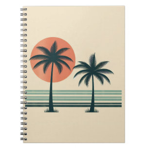 Carnet Palmier tropical rétro/vintage
