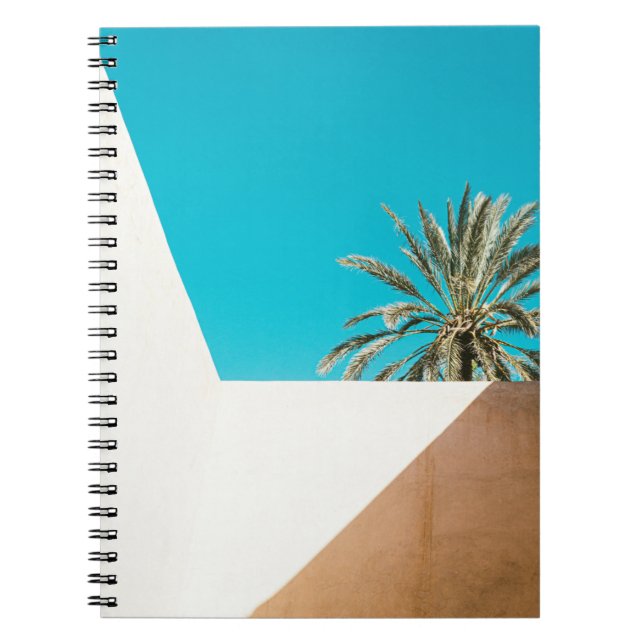 Carnet Palmier vert sous ciel bleu le matin (Devant)