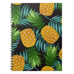 Carnet Palmiers à ananas Tapisserie noire
