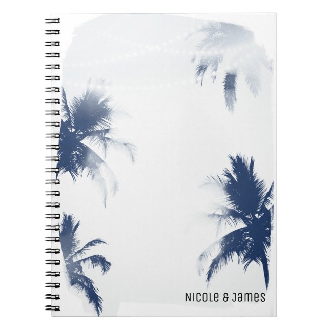 Carnet Palmiers Blanc Chaleur Glamour Chic Tropical Moder (Devant)