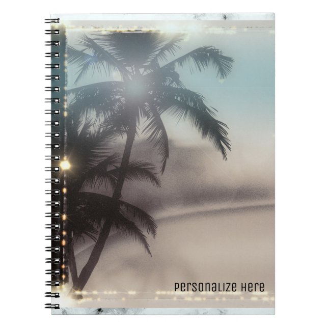 Carnet Palmiers Plage Tropicale Personnalisé (Devant)