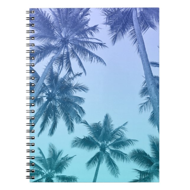 Carnet Palmiers tropicaux Plage Turquoise Gradient (Devant)