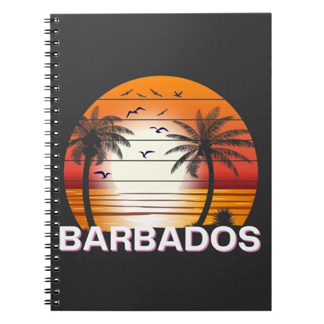 Carnet Palmiers Vintages de la Barbade Plage d'été (Devant)