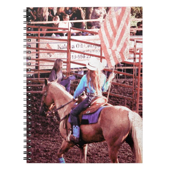 Carnet Palomino Rodéo Drapeau Américain Cheval (Devant)