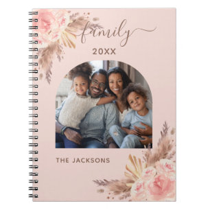 Carnet Pampas herbe blush rose floral photo de famille