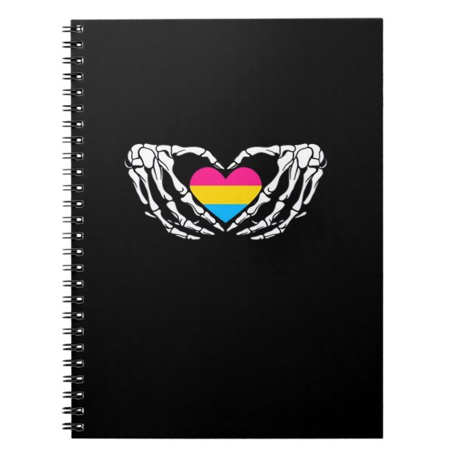 Carnet Pan Pride Skeleton Halloween Pan Goth Heart (Devant)