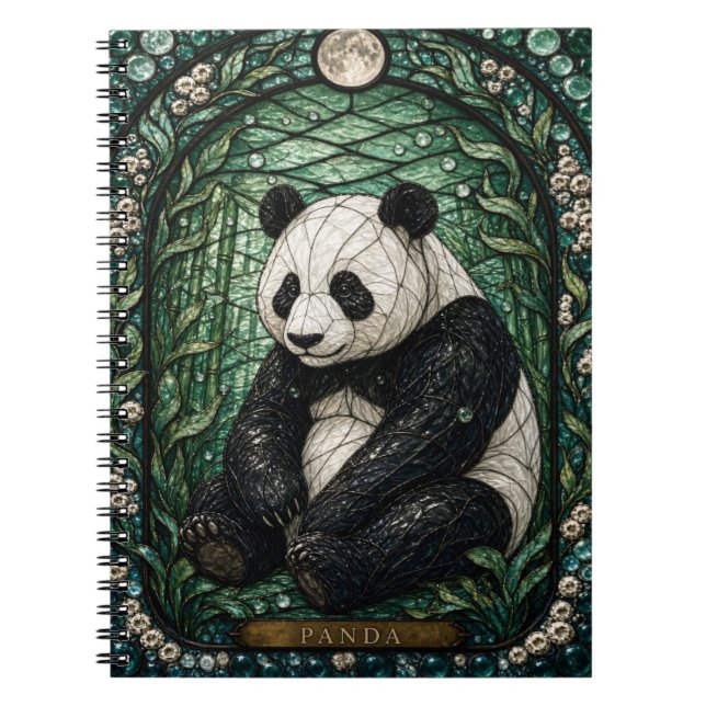 Carnet Panda Bamboo Grove Illumina Vitrail (Devant)